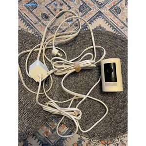 Ring Stick Up Cam Wired HD Indoor Outdoor Security Camera White with Power Cable